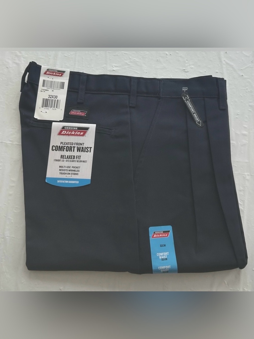 Genuine Dickies Pleated Front Comfort Waist Relaxed Fit Men’s Work/Casual Pants